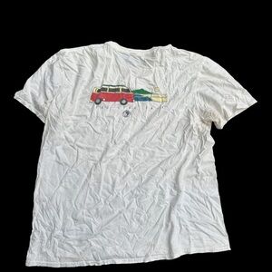 Vintage-Inspired White Tee with Colorful Van Graphic